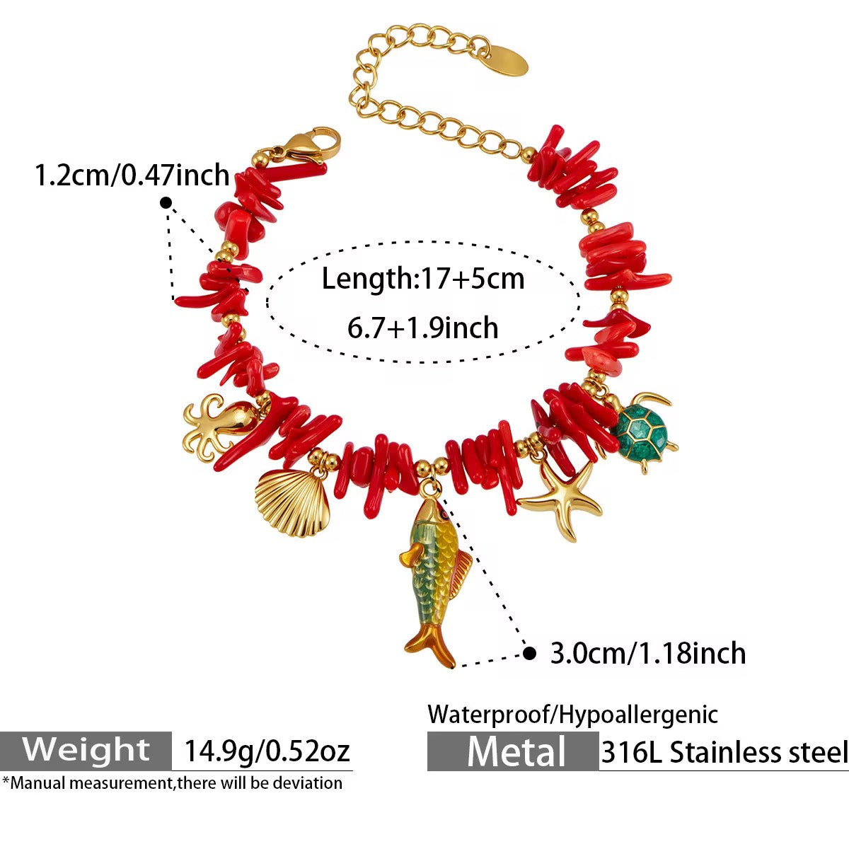 Collier Marina Rouge