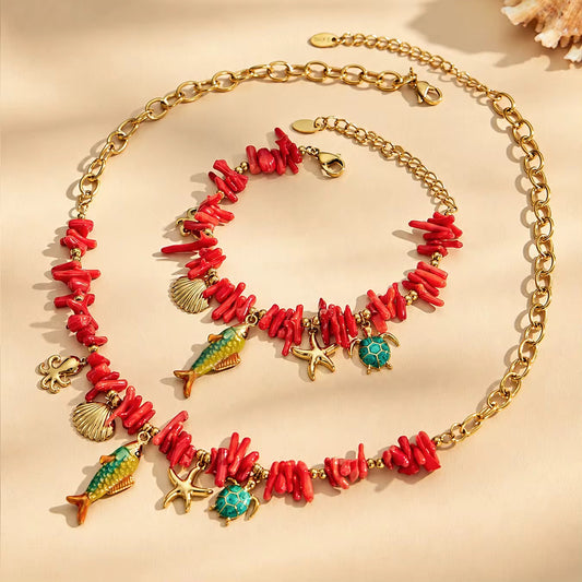 Collier Marina Rouge