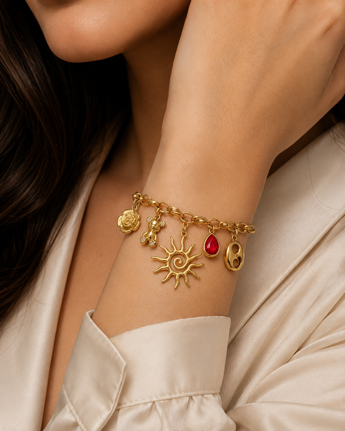 Bracelet Charms Soleil porté
