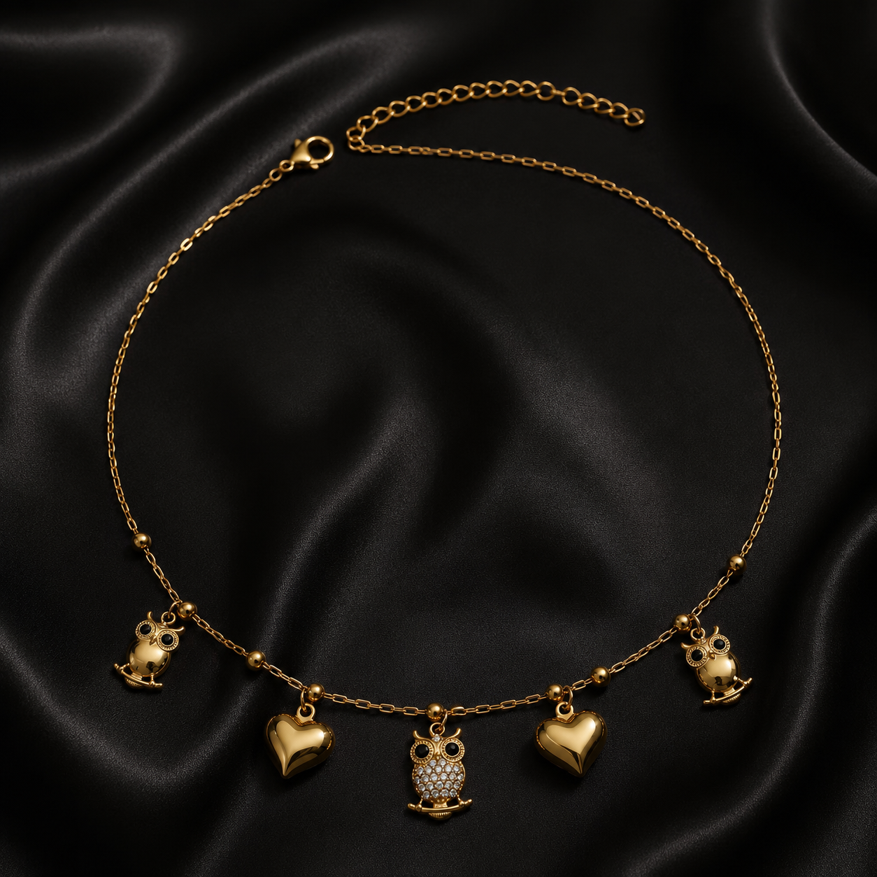 Collier Charms Chouette