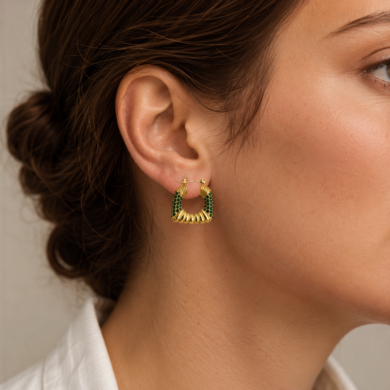 Boucles Cristalline Vert — portées