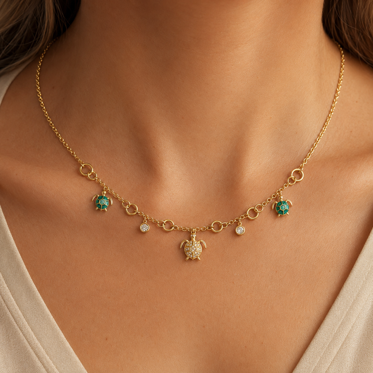 Collier Ocean Glow porté