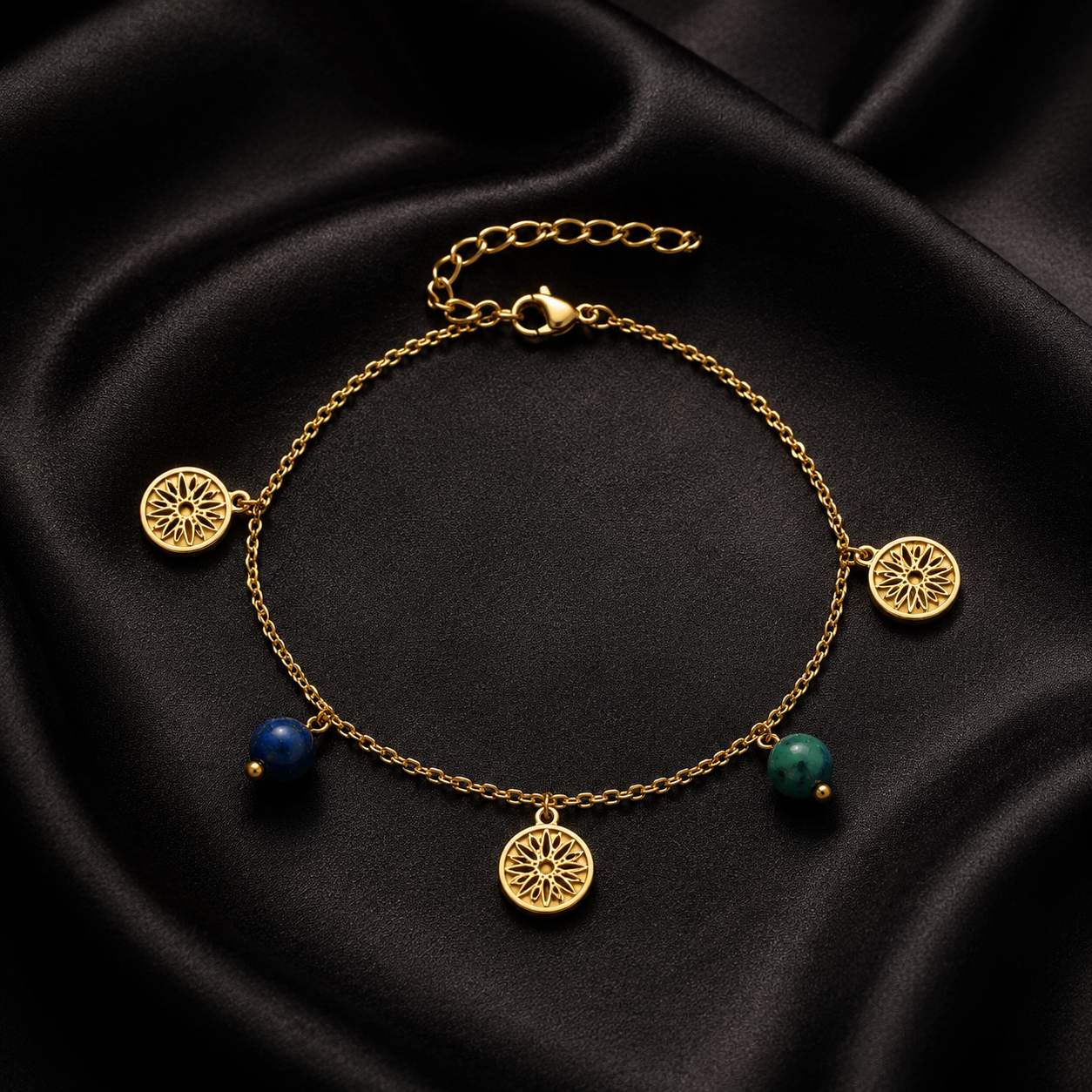 Ensemble Soléa vert-bleu bracelet