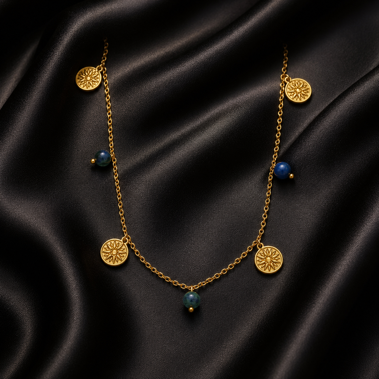 Ensemble Soléa vert-bleu collier
